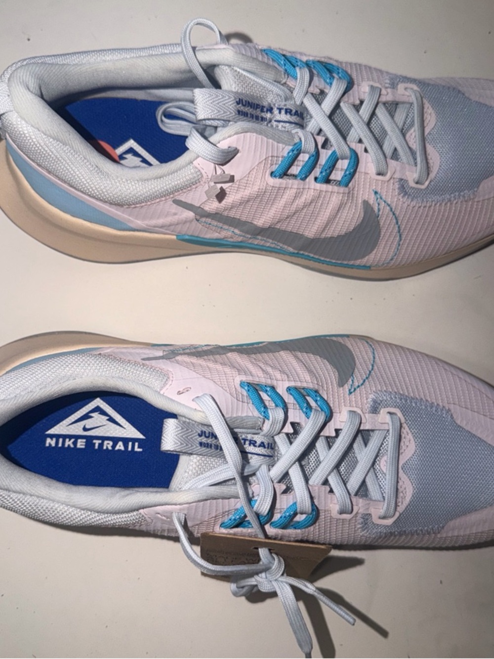 Nike Women's Juniper Trail Running Shoes - Light Pink/Blue/Gray Size 10